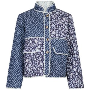 Kamil Quilt Combination Jacket – Blue