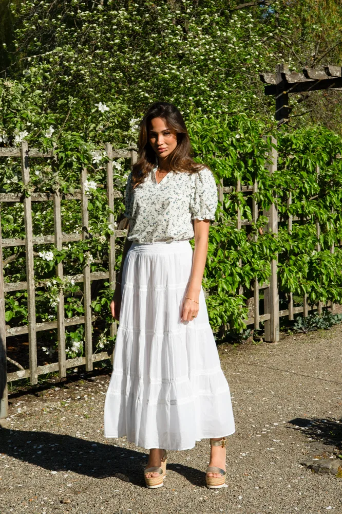 Vendla Voile Maxi Skirt - White - Bilde 3