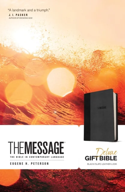 The Message Deluxe Gift Bible (Leather-Look, Black/Slate)