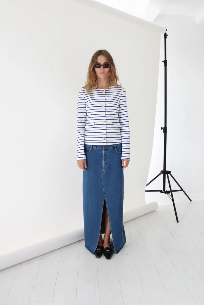 Stacy Jacket - White/Blue Stripes - Bilde 2