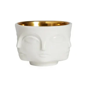 Muse Votive Holder – White/Gold Muse Votive Holder – White/Gold