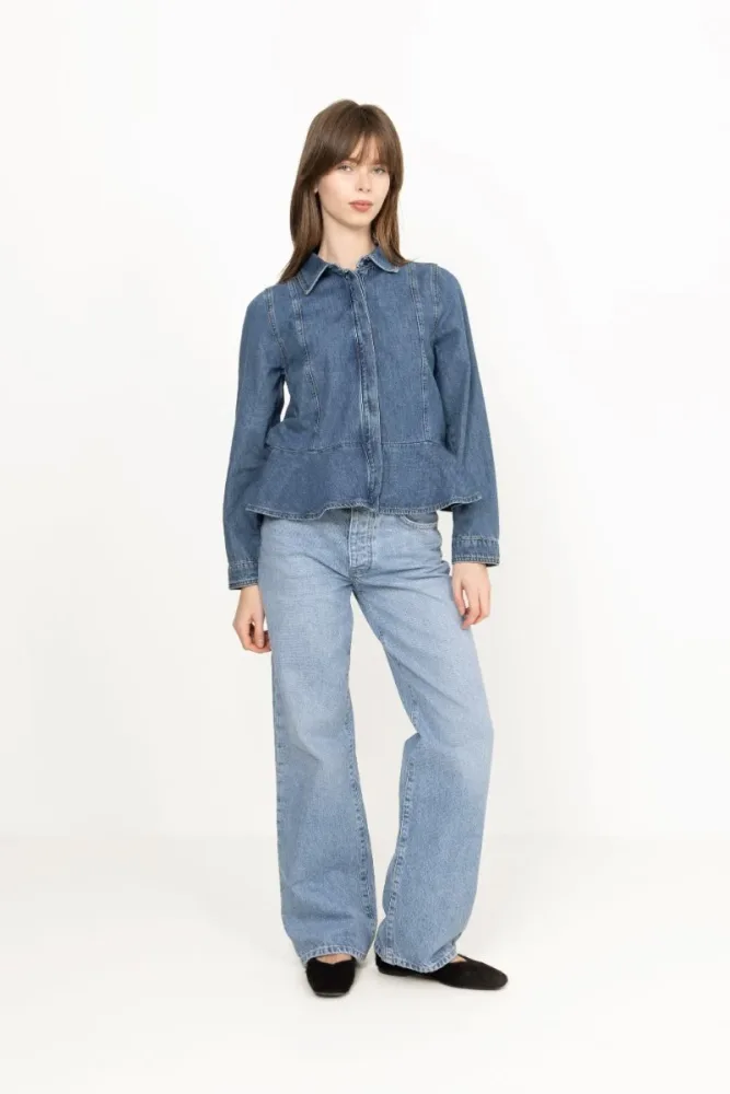Sophinaiw Shirt - Washed Medium Blue Denim - Bilde 2