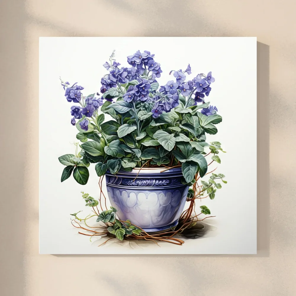 BLOMSTER I BLÅTT No8 - PLAKAT OG LERRET - Bilde 3