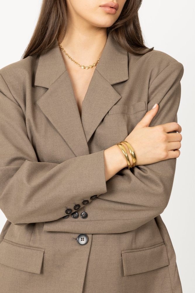The Curved Bangle - Gold - Bilde 3