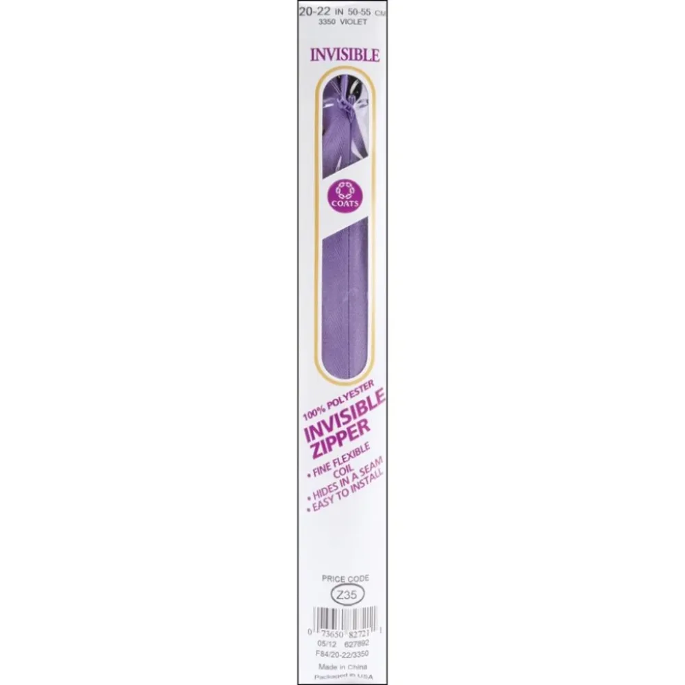 Usynlig Glidelås 51-56cm – Violet