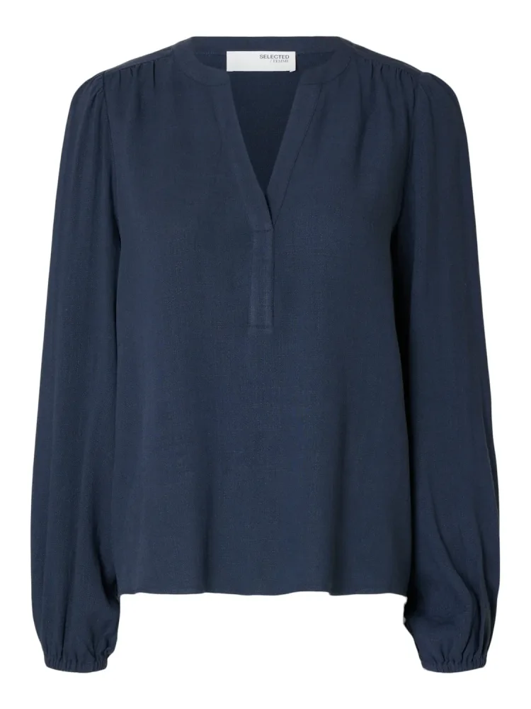 Viva Ls V-Neck Top - Dark Sapphire