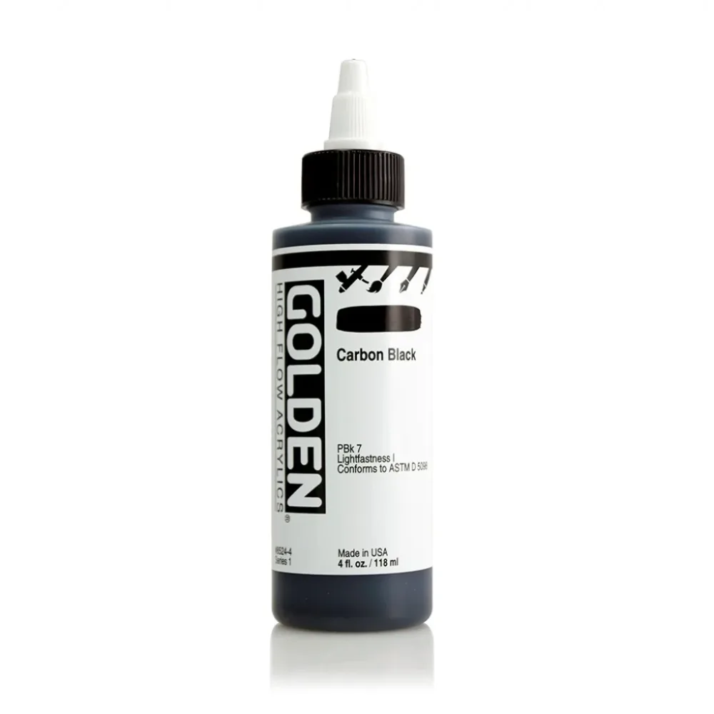 Golden High Flow Acrylics 118ml - Carbon Black