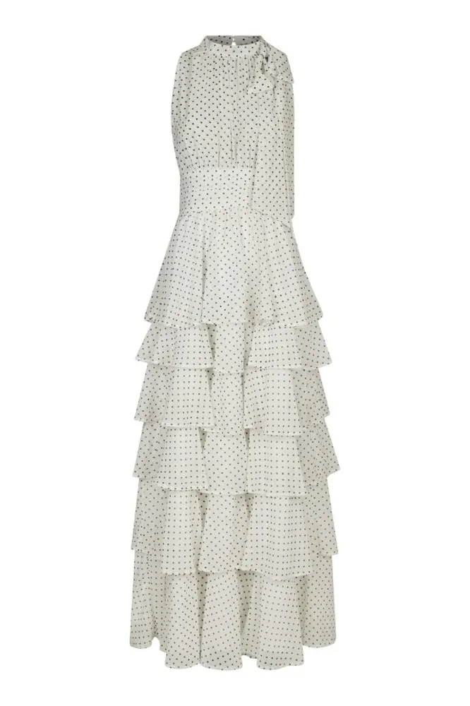 Marli Dot Dress - White