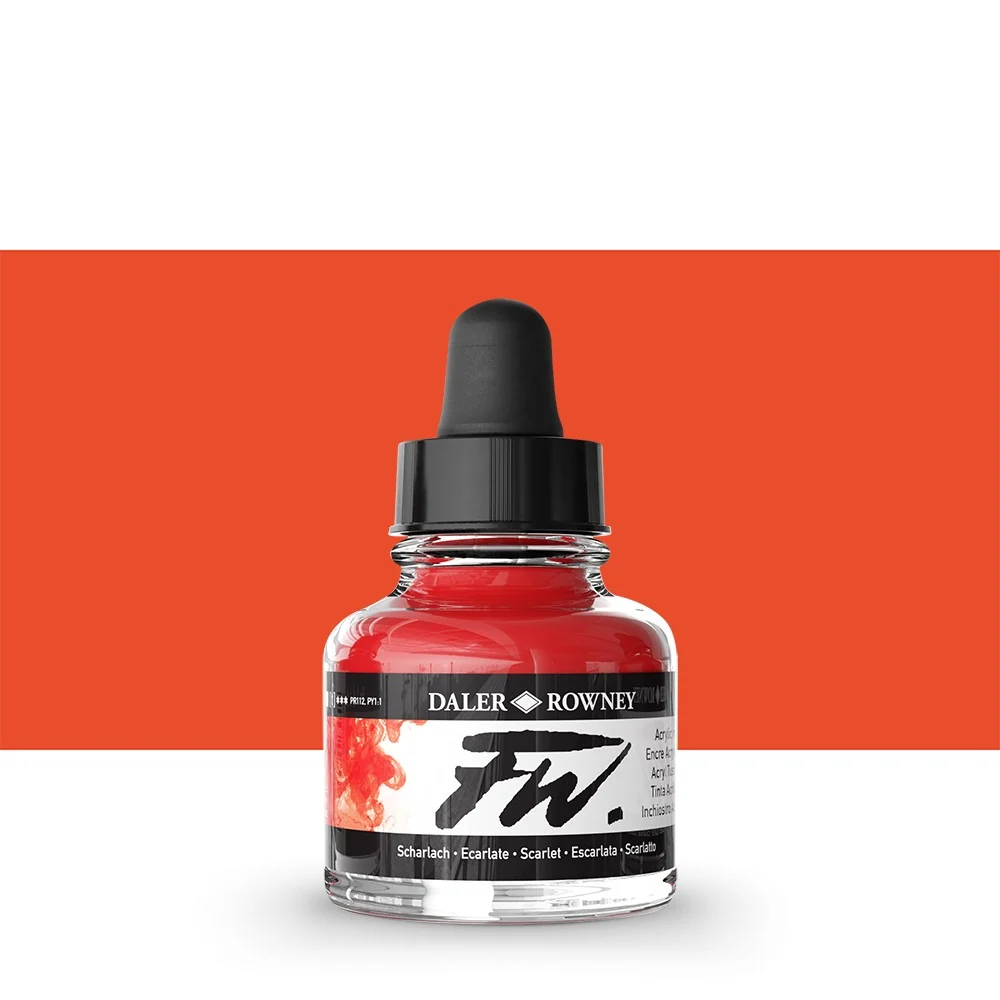 Daler Rowney - FW Ink 29,5ml - 567 Scarlet - Bilde 2