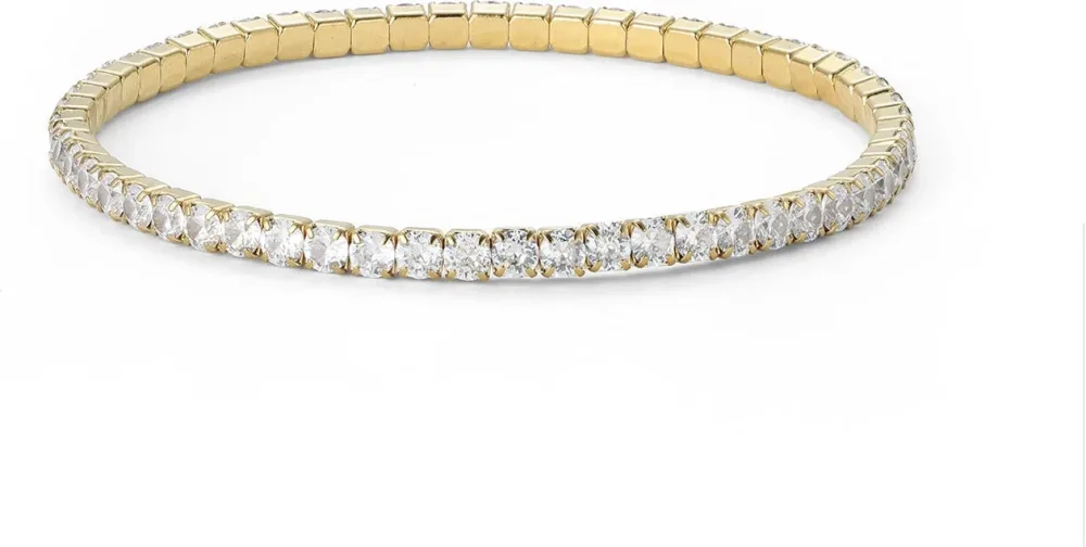 Sunny - Tennis Bracelet Crystal Stainless Steel - Gold - Bilde 3