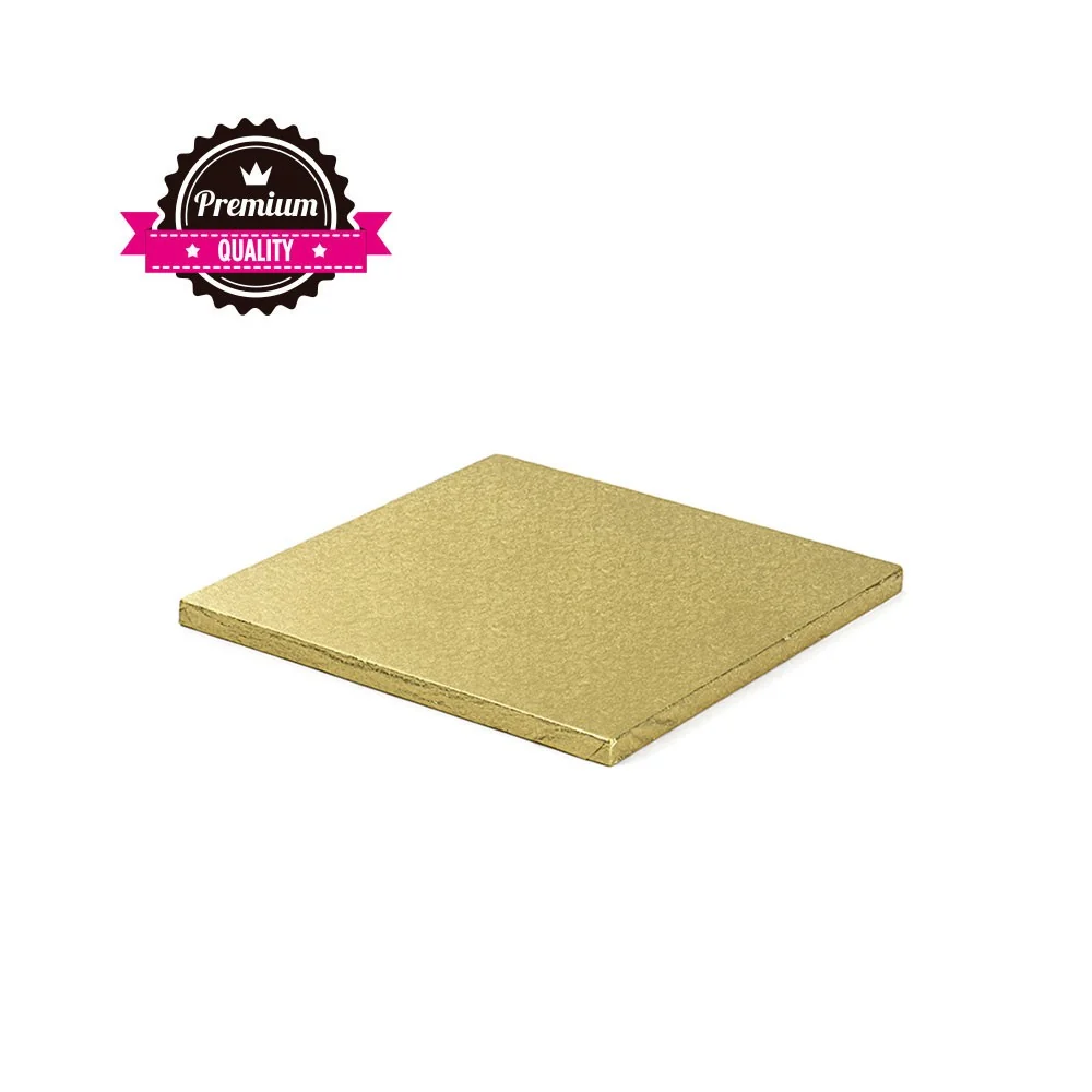 Kake Drum Kvadrat Gull 25cm Kake Drum Kvadrat Gull 25cm