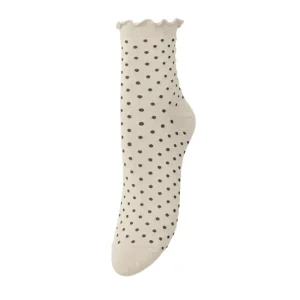 Dotted Frilla Short Sock – Birch White
