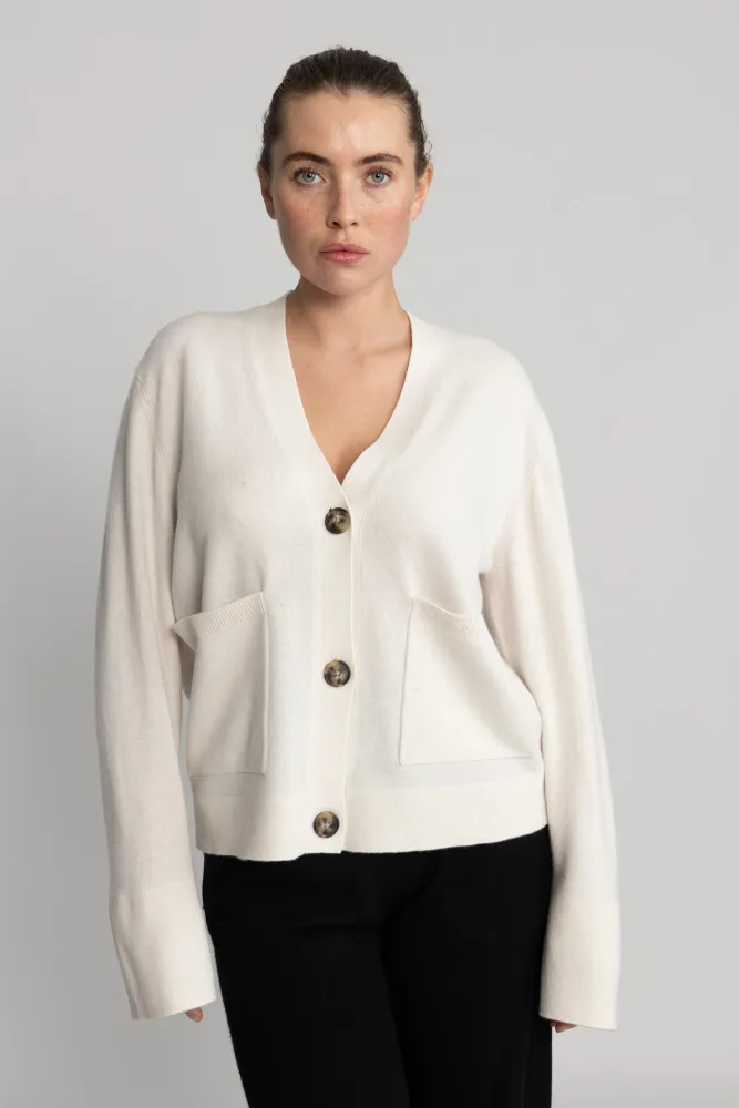 Yasemilie Ls Cardigan Knit - Birch - Bilde 3