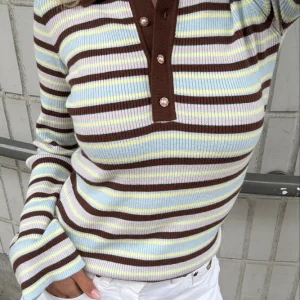 Marte Ls Stripe Polo – Brown/Blue