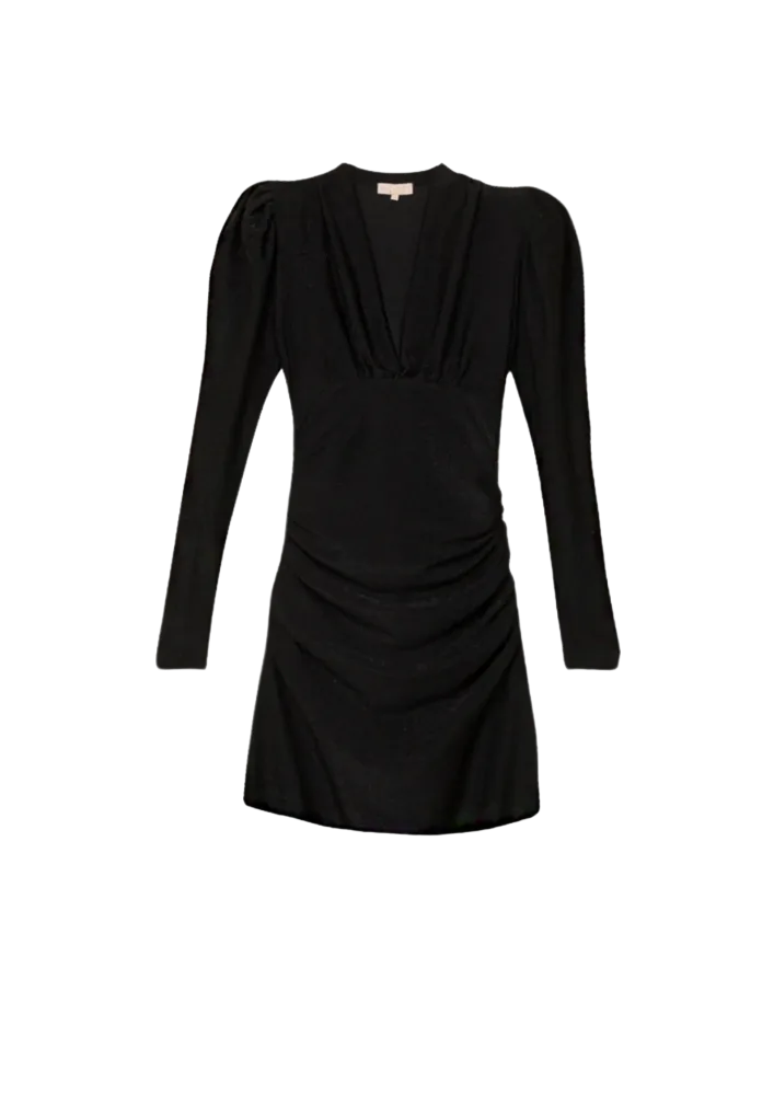 Glitter Jersey Mini Dress - Black