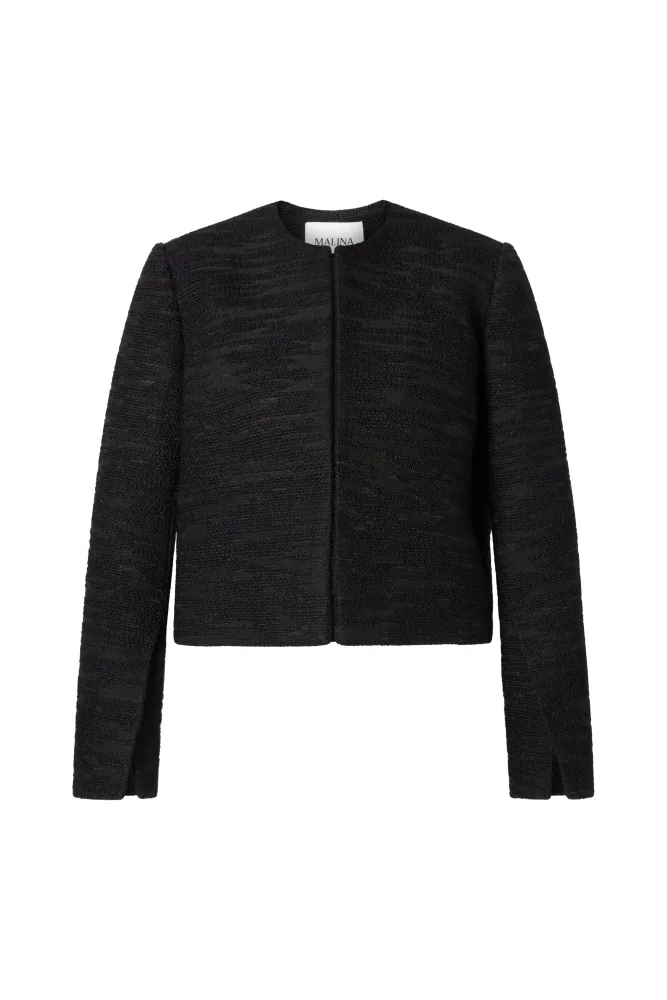 Ruthie Cropped Boucle Blazer - Black