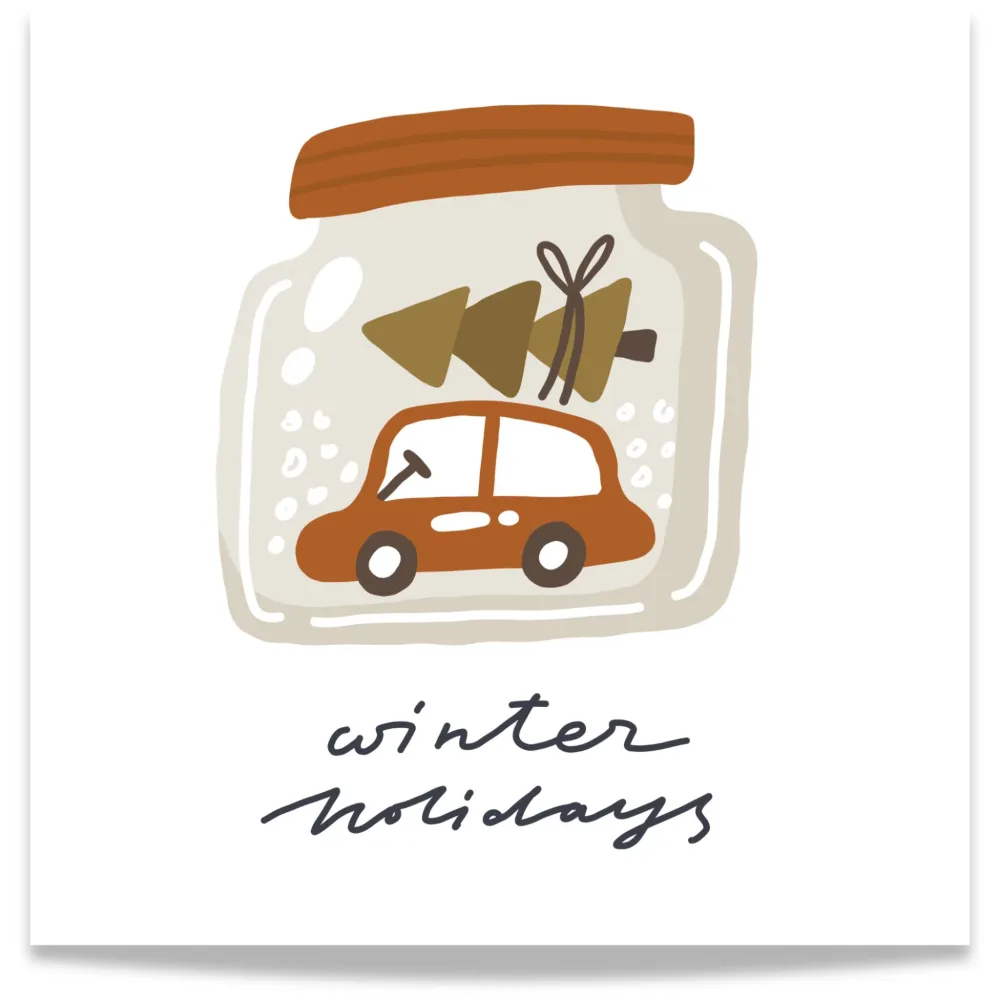 WINTER HOLIDAYS – JULEPLAKAT MED BIL OG TRE WINTER HOLIDAYS – JULEPLAKAT MED BIL OG TRE