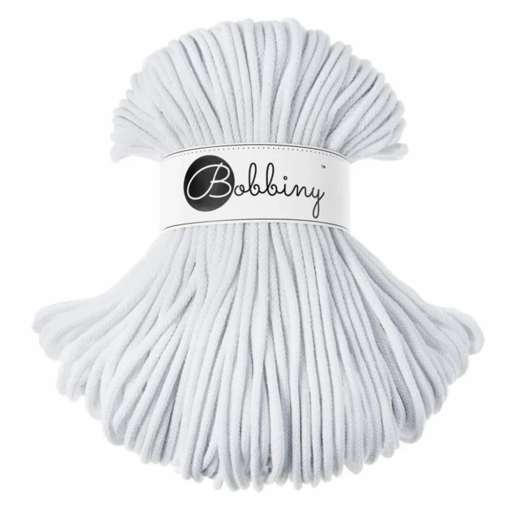 Bobbiny Braided Cord 5mm 100m – White