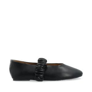 Bialuna Scrunchie Ballet Flat Faux Leather – Black