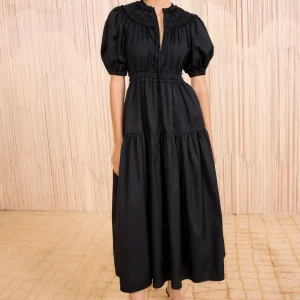 Othella Short Sleeve Midi Dress – Noir