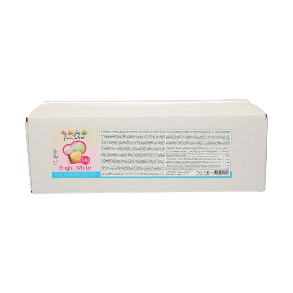 Hvit fondant fra FunCakes, 5kg (2x2,5kg)