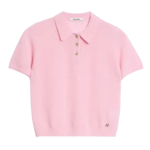 Cashmere Short Sleeve Polo – Pink Cashmere Short Sleeve Polo – Pink