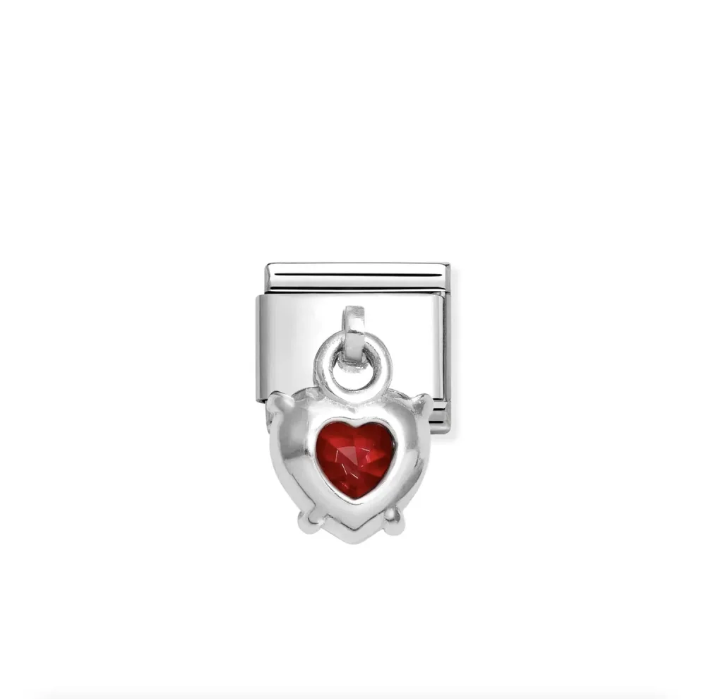 Nomination - LINK 925 Sterking silver & Zirconia CHARM HEART RED - Bilde 2