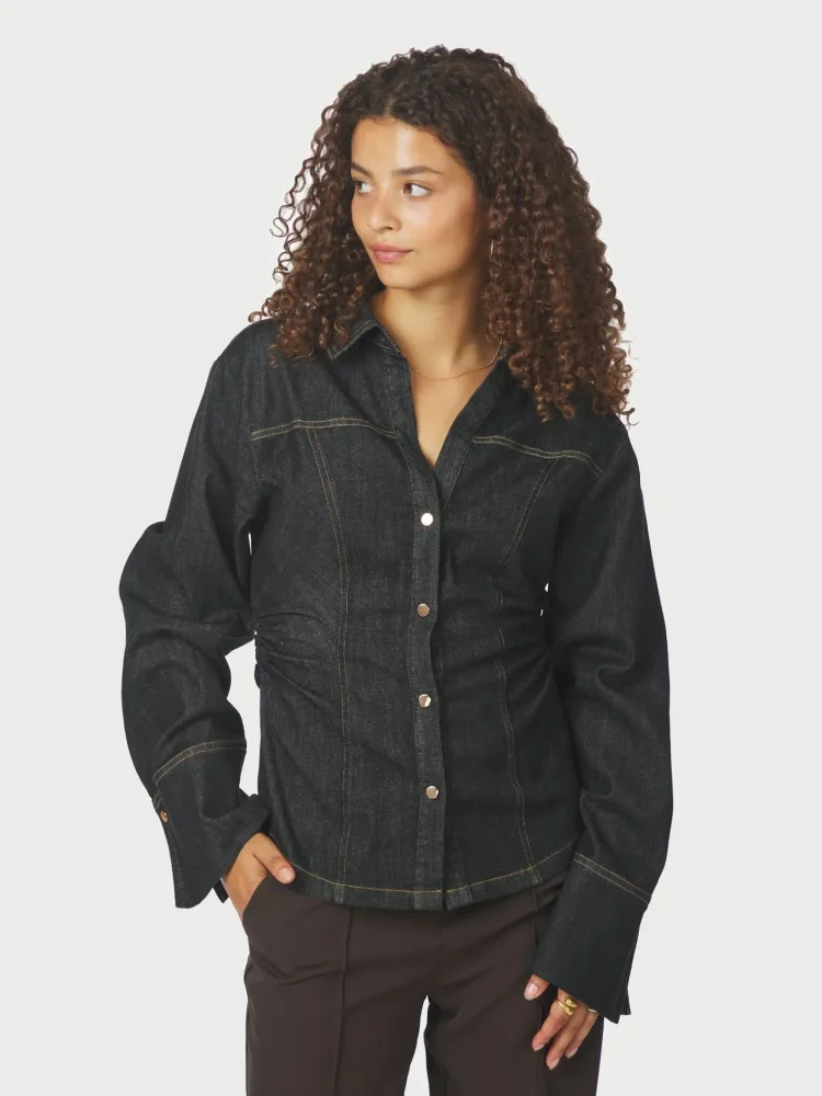Rabia Denim Shirt - Black - Bilde 2
