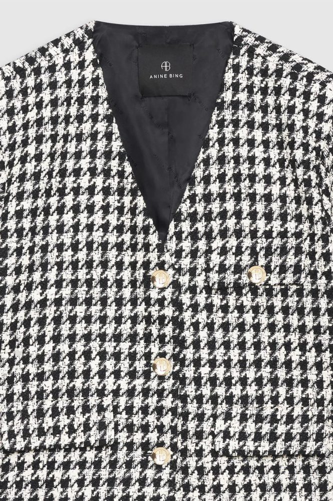 Cara Jacket - Cream And Black Houndstooth - Bilde 3