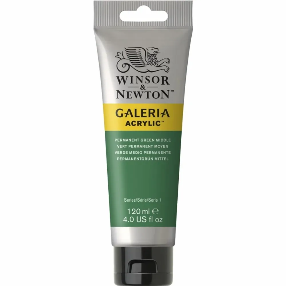 W&N – Galeria Acrylic 120ml – 484 Permanent Green Middle