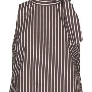 Veda Wide Stripe Top – Dark Brown