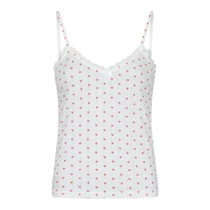 Lindsay Pointelle Heart Top – White