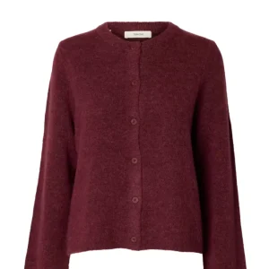 Lulu New Ls Knit Cardigan – Tawny Port Melange