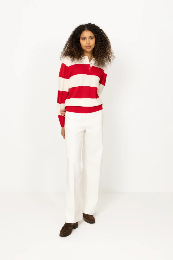 Estate Pique Sweater - Red Macadamia Stripe - Bilde 2