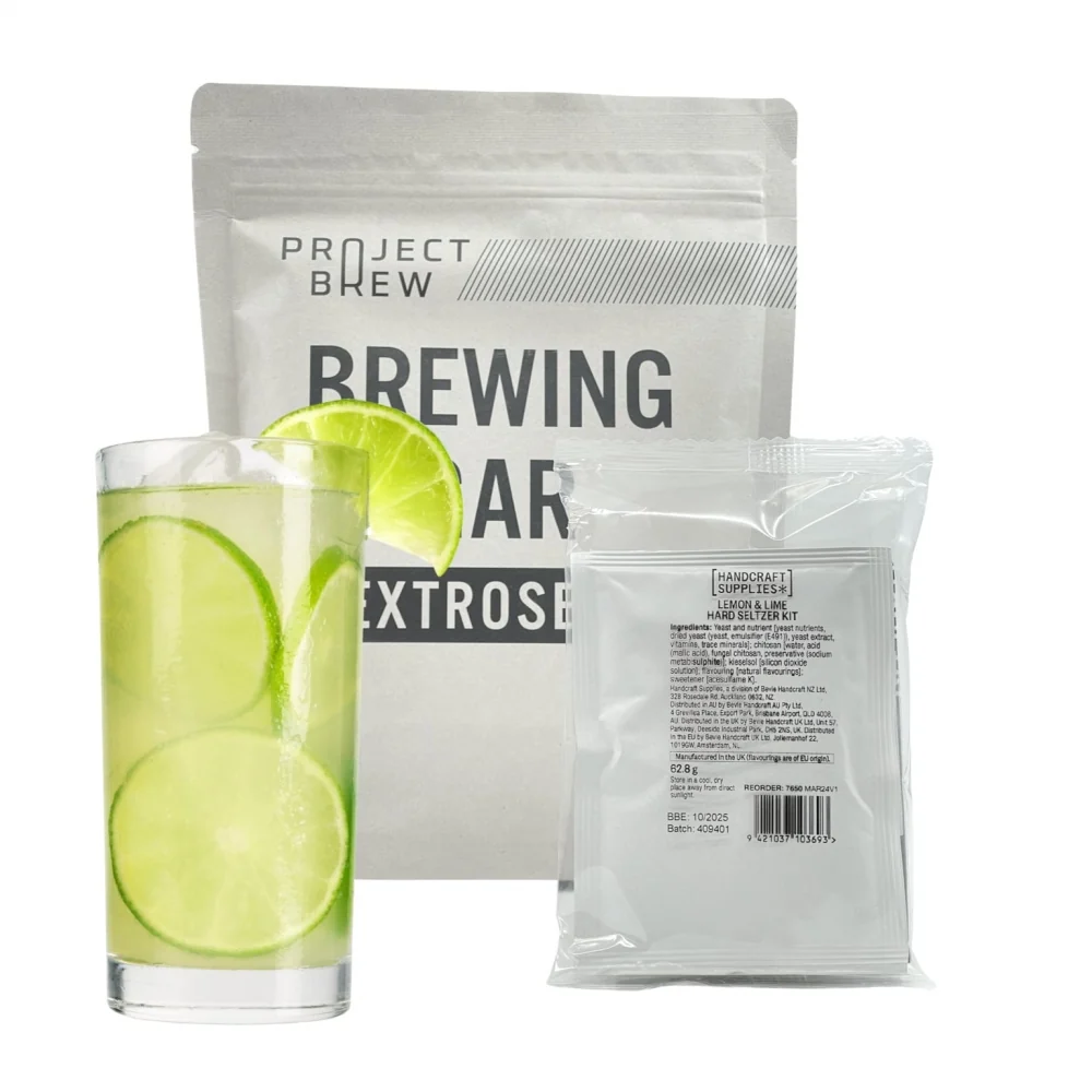 Handcraft Supplies Lemon & Lime Hard Seltzer Kit – Komplett med 2kg sukker