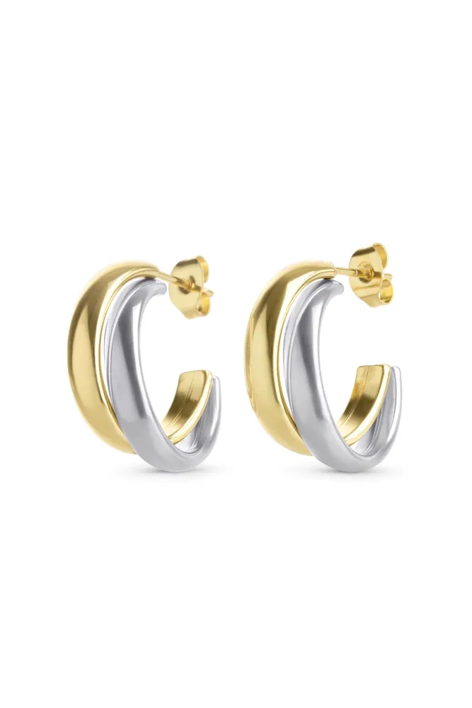 Emmie Duo Stud Earrings - Gold & Silver
