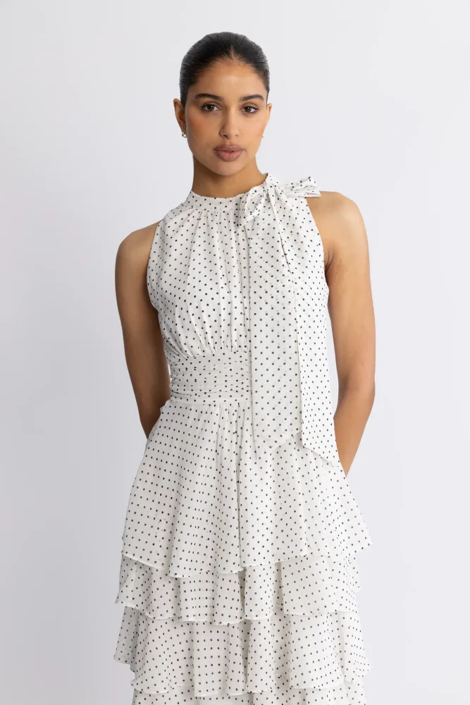 Marli Dot Dress - White - Bilde 3
