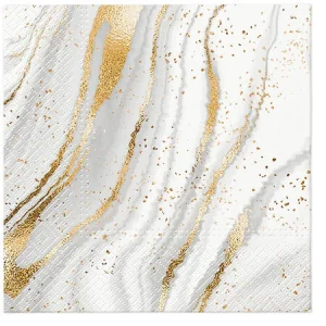 Serviett lunsj 20 stk Serviett Golded Marble  Lunch