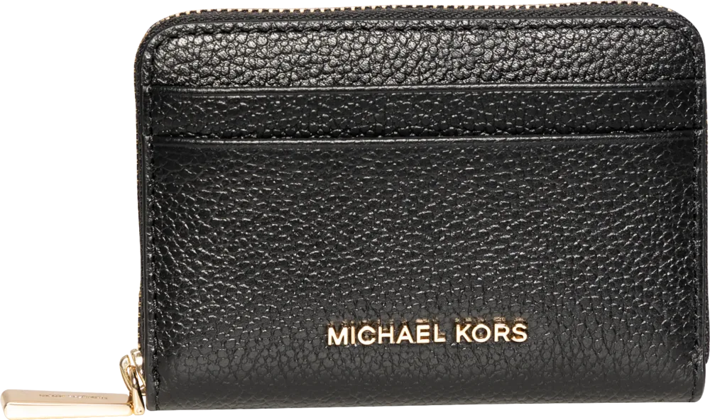 Jet Set Small Pebbled Leather Zip-Around Card Case - Black