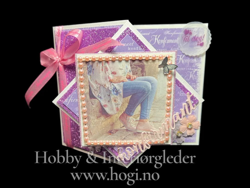 Hobbypakke/ hobbykit - Kort med vridd kvadrat på fronten - Bilde 3