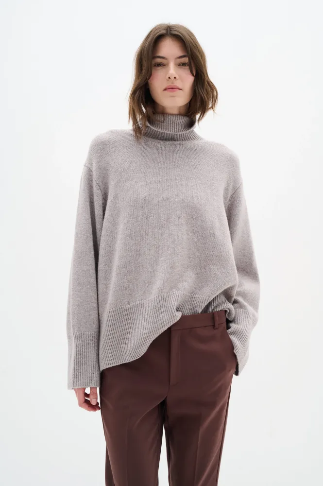 KaxyIW Turtleneck Pullover - Sandy Grey Melange - Bilde 3