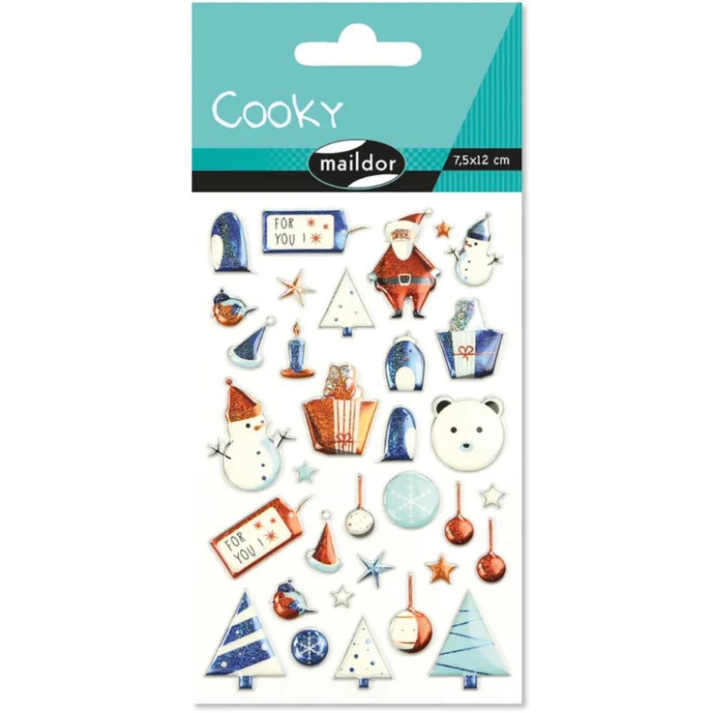 Cooky klistremerker – Jul blå Cooky klistremerker – Jul blå