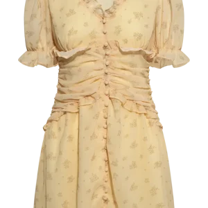 Arielic Dress – Yellow Flower Print