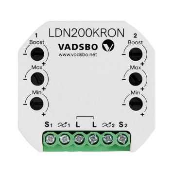 DOBBEL LED DIMMER VADSBO LDN200KRON 2 X 1-100VA DOBBEL LED DIMMER VADSBO LDN200KRON 2 X 1-100VA
