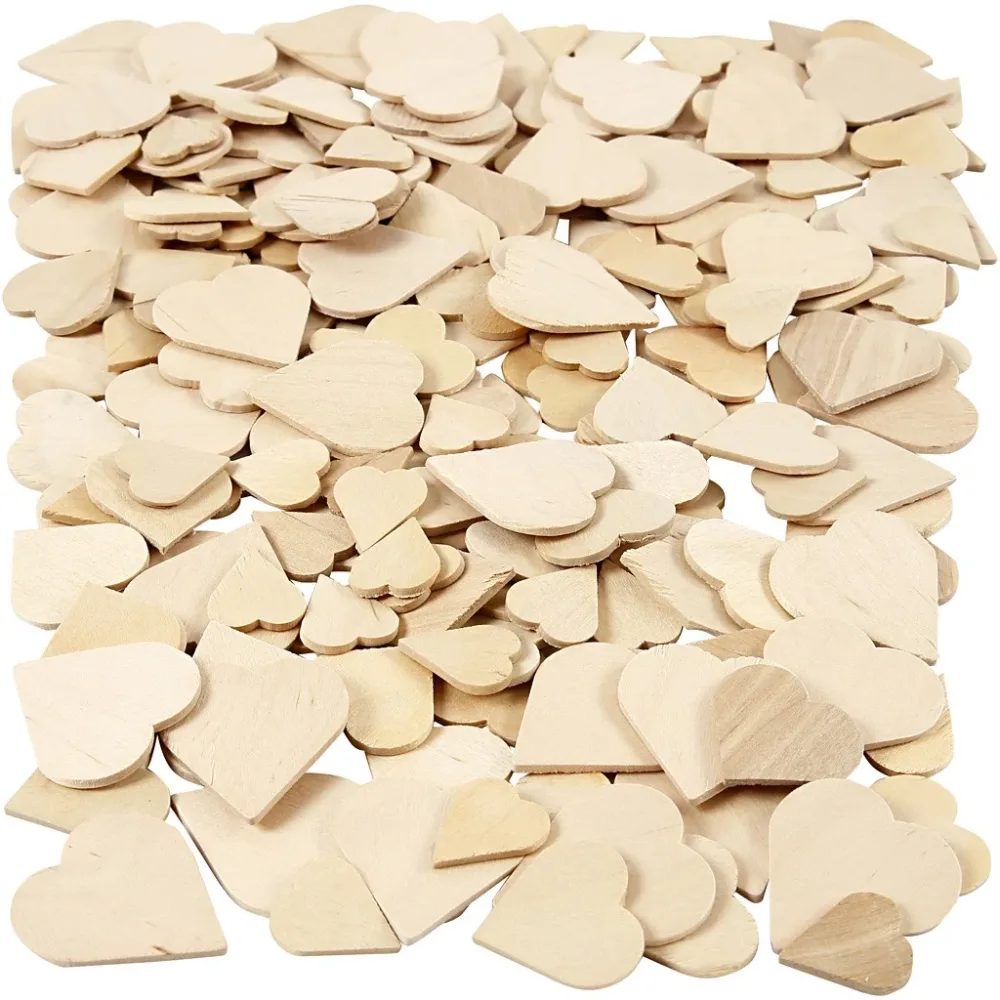 Trehjerter, 18-30mm – 60 stk. Trehjerter, 18-30mm – 60 stk.