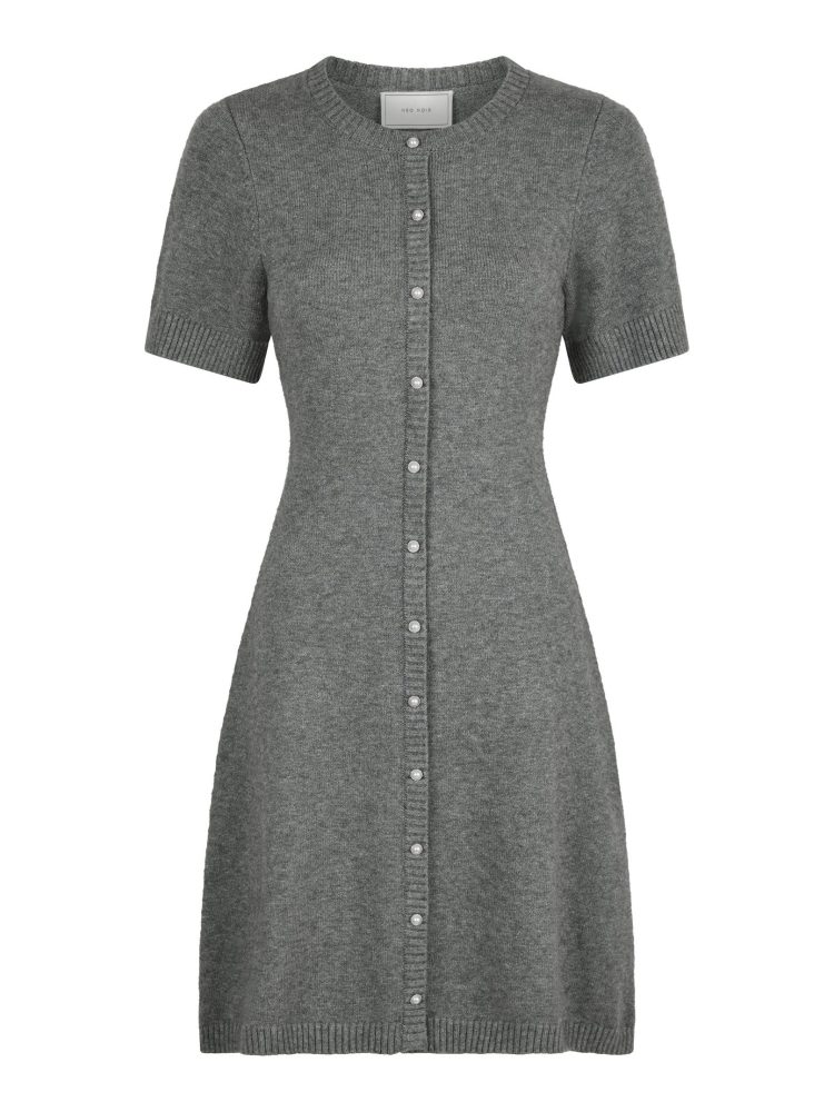 Elise Knit Dress - Dark Grey Melange