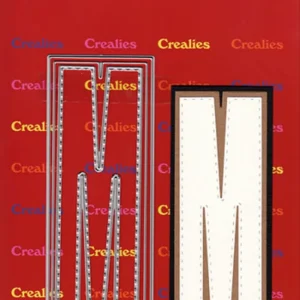 Crealies cardzz bokstav die: M h.13cm 3stk dies i pk