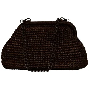 Rikke Raffia Clutch Bag – Dark Brown Rikke Raffia Clutch Bag – Dark Brown