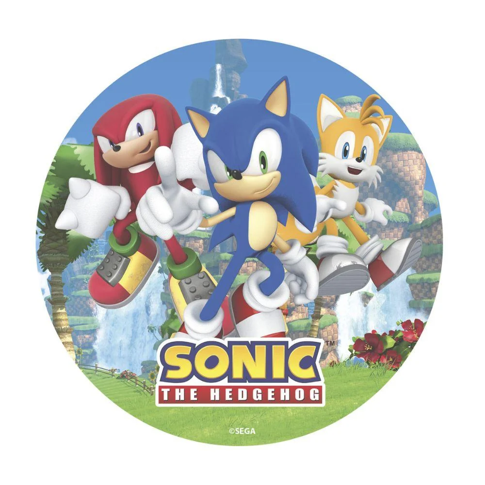 Spiselig kakebilde i wafer, Sonic, Ø20cm