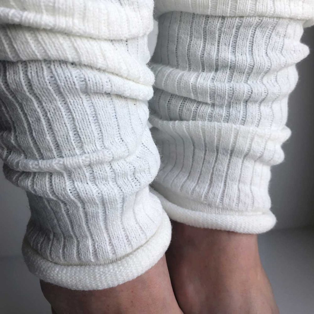Kremhvite leggvarmere med ull - "Leggings" - Bilde 3
